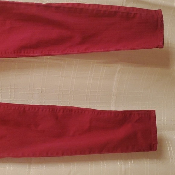 Express Zelda Slim Fit Ultra Low Rise Red Jeans Womens Sz 0 EUC Y2K XS Bold Red - Picture 3 of 16